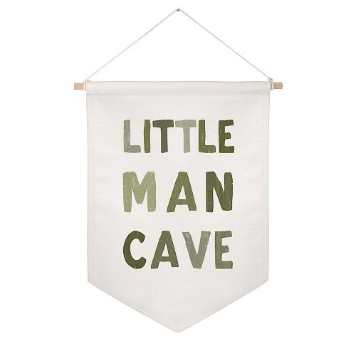 Little Man Cave Pennant Flag Wall Art Banner, Kids Room Decor, Nursery Wall Decor, Little Man Cave Sign, Hanging Canvas Banner, Baby Boy Wall Art, Kids Wall Art, Boys Room Decor, Boy Nursery Decor