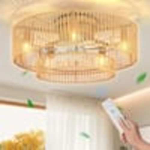 ARISKEEN 20 in. Indoor Khaki Kraft Paper Rope Cage Ceiling Fan with Lights and Remote Control, Flush Mount Fandalier for Bedroom LT-027-01