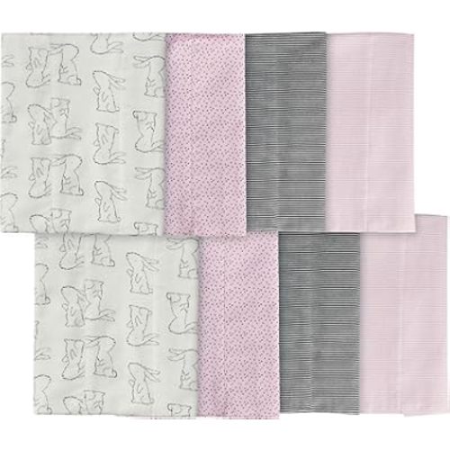 Gerber Unisex-Baby 8-Pack Cotton Flannel Burp Cloths