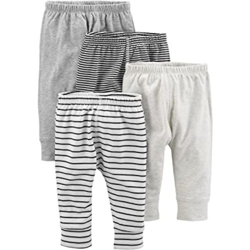 Simple Joys by Carter's Unisex Babies' Cotton Pants, Pack of 4