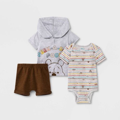 Baby 3pk Disney Winnie The Pooh Top And Bottom Set - Newborn