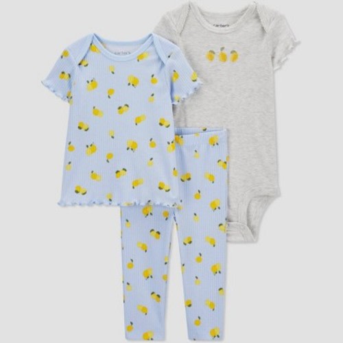 Carter's Just One You® Baby Girls' Lemon Top & Bottom Set - Blue, Size: Newborn