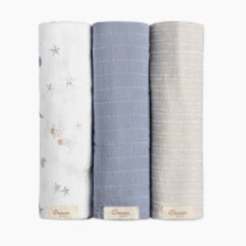 Crane Baby Cotton Muslin Swaddles (3 Pack) - Cove Sea Life