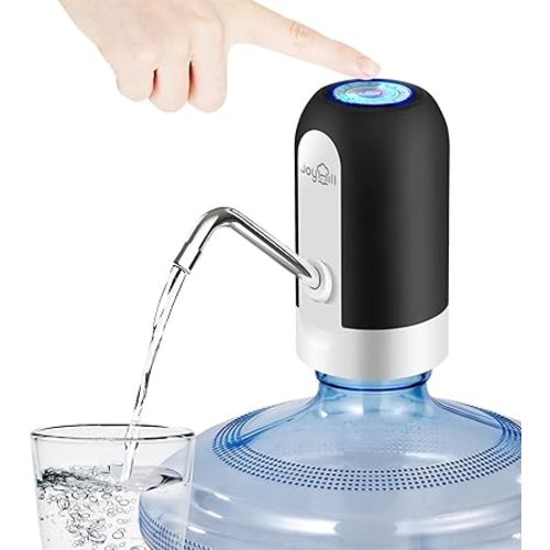 JOYHILL 5 Gallon Water Bottle Dispenser, USB Charging Water Bottle Pump, Portable Water Dispenser Pump for Camping(Black)