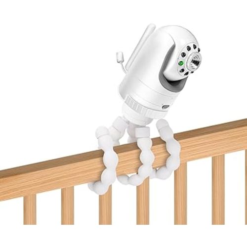 Baby Monitor Mount, Tripod Camera Holder for Infant Optics DXR-8 and DXR-8 Pro, Flexible Crib Mount, White