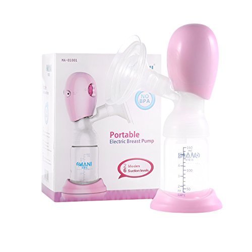 Breast Pump LESHP Portable Effective & Comfortable Silicone Electric Breastpump Feeding Tool with Bottle Cleaning Brush Replacement Kit
