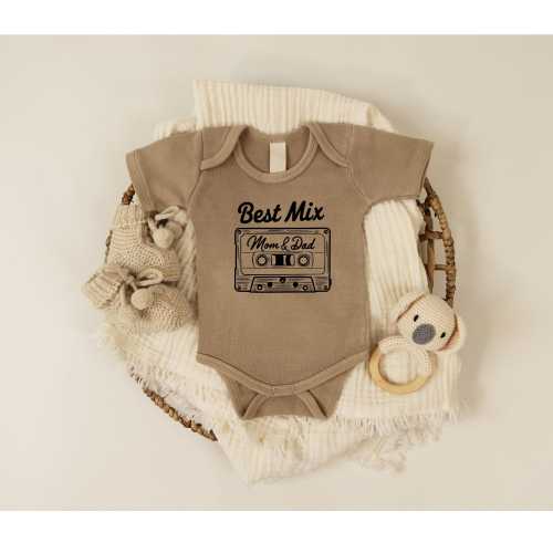 Best Mix Washed Baby Onesie®, Perfect Mix Bodysuit for Babies, Cassette Tapes Onesie®, Newborn Baby Gift, Baby Shower Gift, New Baby Gift