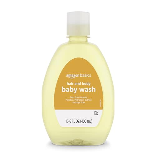 Amazon Basics Tear-Free Baby Hair and Body Wash, Lightly scented, 13.6 Fluid Ounce, 1-Pack