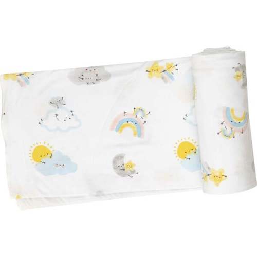 Happy Weather Swaddle Blanket, White