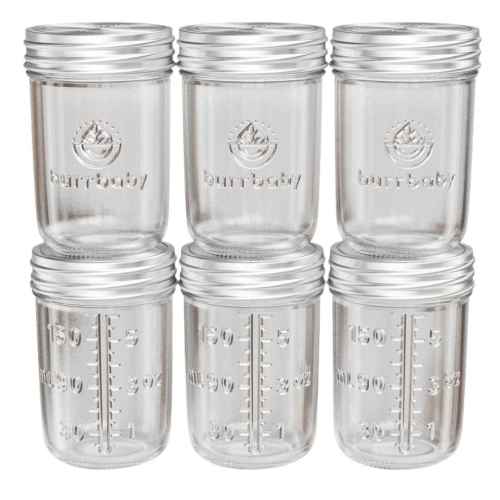 6oz Glass Breast Milk Storage Containers - Set of 6