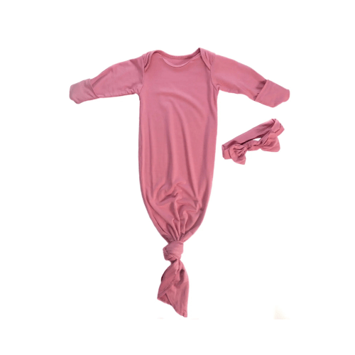 Baby Knotted Gown - Rose