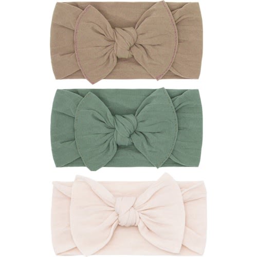 Baby Bling Bow Stretch Headband, Oak/ Sage/ Oatmeal