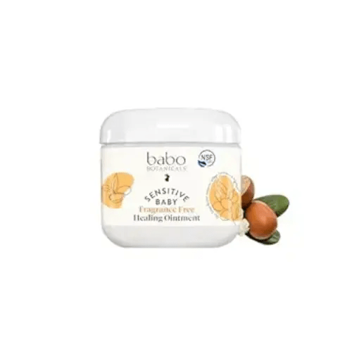 Babo Botanicals Sensitive Baby Fragrance-Free All Natural Healing Ointment - 99% Organic & 1% Colloidal Oat - Steroid-Free - NSF Certified - for Eczema, Irritated/Itchy Skin - Face, Body, Diaper Area - New Packaging