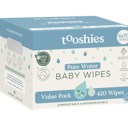 Buy Tooshies Baby Wipes Pure Water 6 x 70 Pack