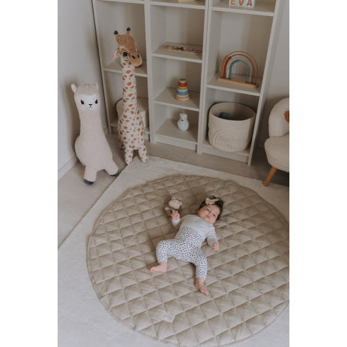 Quilted Linen Baby Playmat