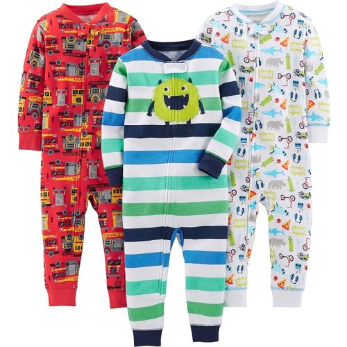 Simple Joys by Carter's Kids' 3-Pack Snug Fit Footless Cotton Pajamas