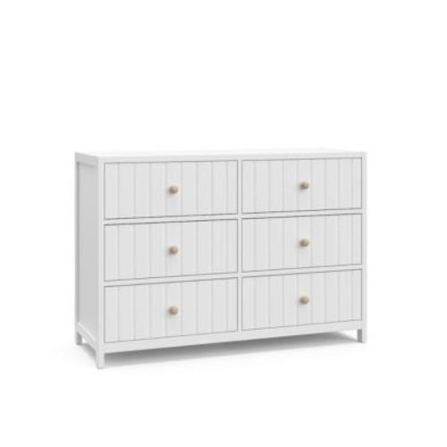Teddi 6 Drawer Double Dresser (White)