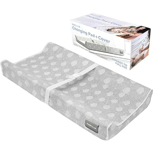 Jool Baby Changing Pad - Contoured, Waterproof & Non-Slip, includes a Cozy, Breathable, & Washable Cover (Gray)