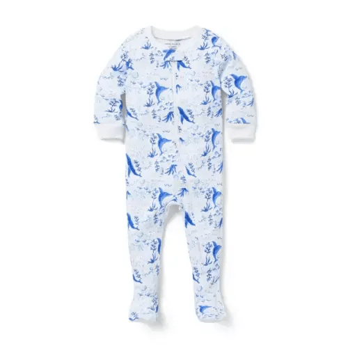 Baby Good Night Footed Pajama in Whale Wonder