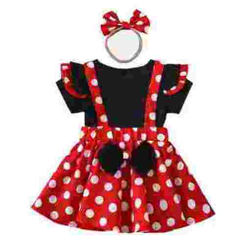Odeerbi Girls Dresses Baby Girl Clothes Infant Toddler Dots Bow-knot Dress Headband 3pc Outfit Set