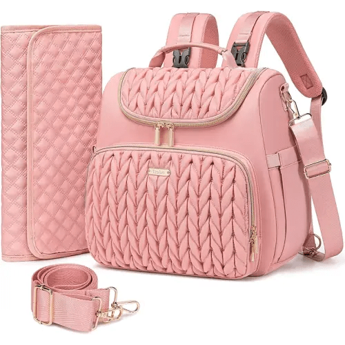 4 in 1 Convertible Diaper Bag Backpack,Waterproof Baby Diaper Bag with Changing Pad,Converts into Baby Tote Bag,Diaper Backpack,Stroller Bag and Crossbody Diaper Bag