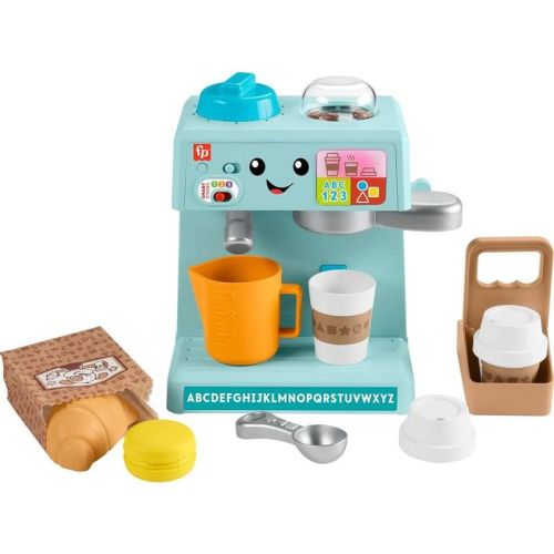 Fisher-Price Laugh & Learn Learn & Serve Coffee Cafe Playset with Smart Stages & 10 Pretend Play Pieces Toddler Toy