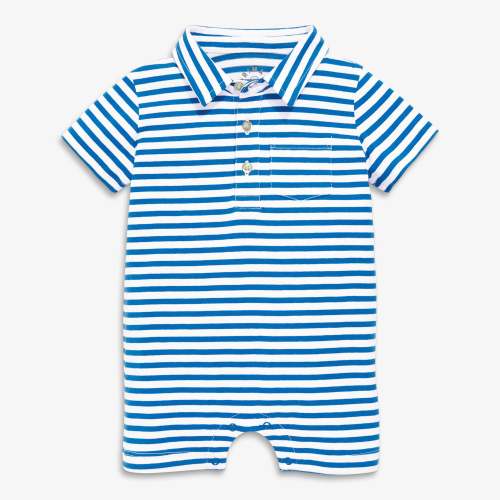 Baby polo shortie in mini stripe | Primary.com