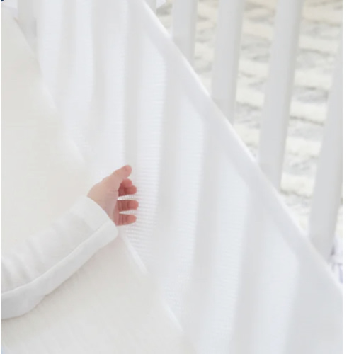 HALO Breathable Mesh Crib Liner for Full Sized Solid End Crib in White