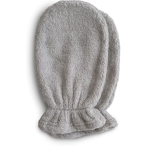mushie Baby Bath Mitt | Organic Cotton | Pack of 2 (Gray)