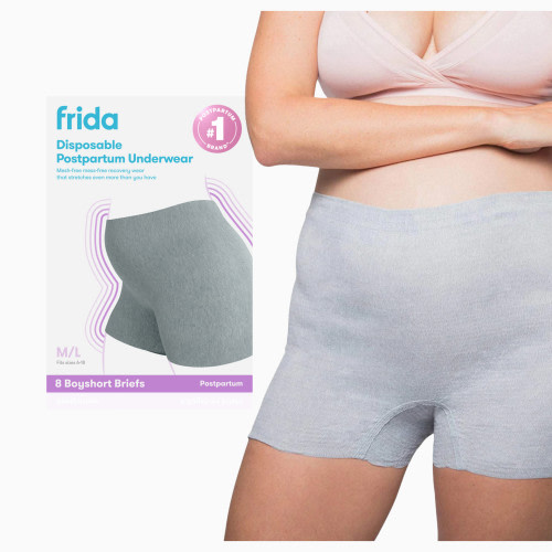 Frida Mom Disposable Boyshort Postpartum Underwear - Gray, Regular