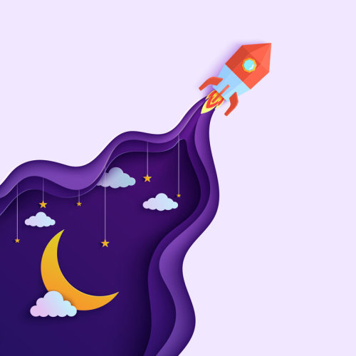 Mason & Marbles Elyon Night Sky And Rocket | Wayfair
