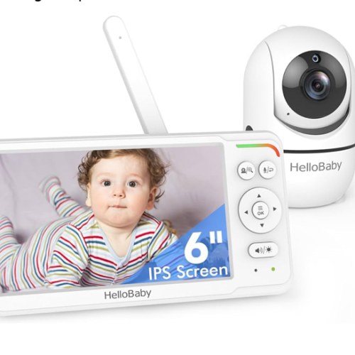 HelloBaby Baby Monitor 6" World First IPS Screen 30H Battery, Secure No WiFi, Pan Tilt Video Camera with Night Vision, VOX, 2-Way Talk, 1000ft, Portable Video Audio Monitor Ideal for Mom, Elderly, Pet