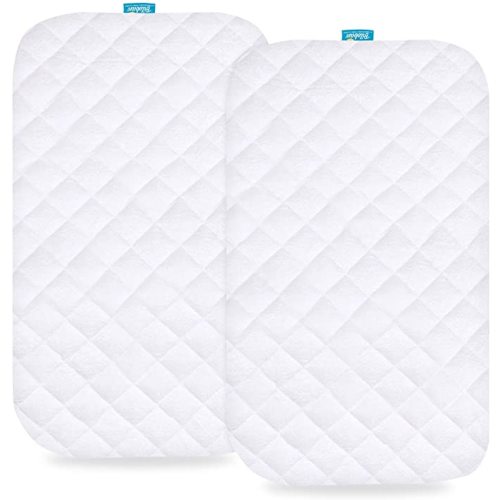 Waterproof Bassinet Mattress Pad Cover Compatible with Baby Delight Beside Me Dreamer Bassinet, 2 Pack, Ultra Soft Viscose Made from Bamboo Terry Surface, Breathable and Easy Care