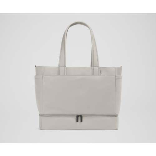 The Double Diaper Tote in Cloud Gray