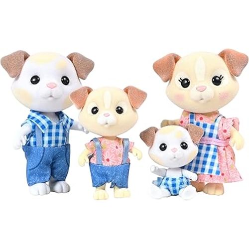 Honey Bee Acres The Barksters Dog Family, 4 Miniature Doll Figures, Small