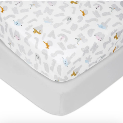 aden + anais | cotton poplin sheets alphabet animals 2 pack