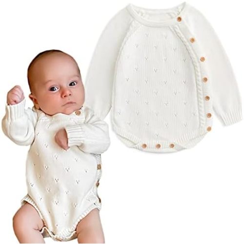 Simplee kids Baby Boys’ Girls’ Knitted Romper Jumpsuit Long Sleeve Onesie Bodysuits One Piece Outfits Sweater