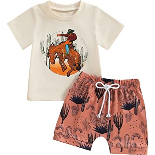 Kupretty Baby Boy Clothes Toddler Summer Outfit Short Sleeve T-Shirt Tee Tops Joggers Casual Shorts 2Pcs Clothing Set