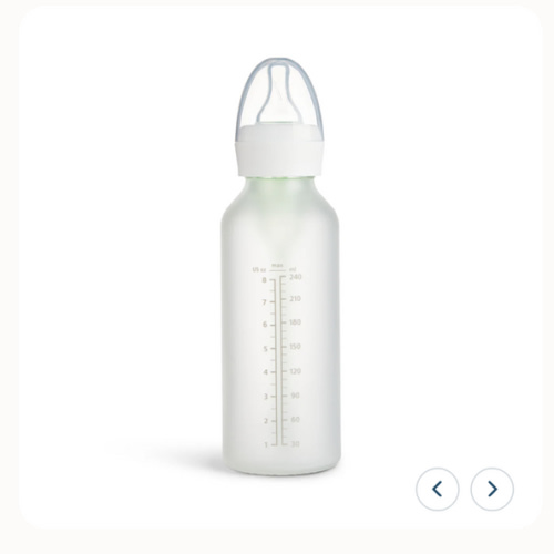 MUNCHKIN Bond Silicone Glass Bottles 8 oz 2 pack | white