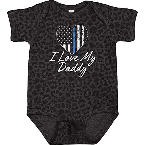 inktastic Heart Shaped I Love My Daddy Law Enforcement Baby Bodysuit