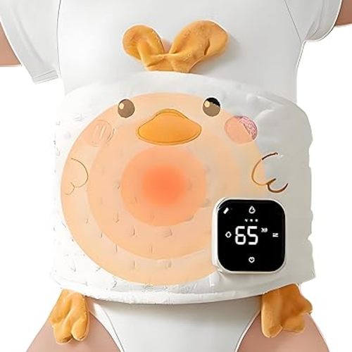 Baby Colic and Gas Relief Baby Gripe Belt,Infant Heated Belly Band,Soothe Baby's Tummy with Gentle Warmth and Vibration,Physical Relief for Upset Stomachs in Babies to Toddler (White)