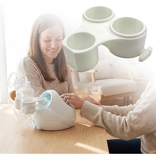 Bottle Holder Attachment for Spectra S1 S2 Breast Pump, Dual Storage & Hose Organizer for Spectra Accessories (Square Hole/New Models), Anti-Spill Pumping Station & Ideal Gift for New Moms