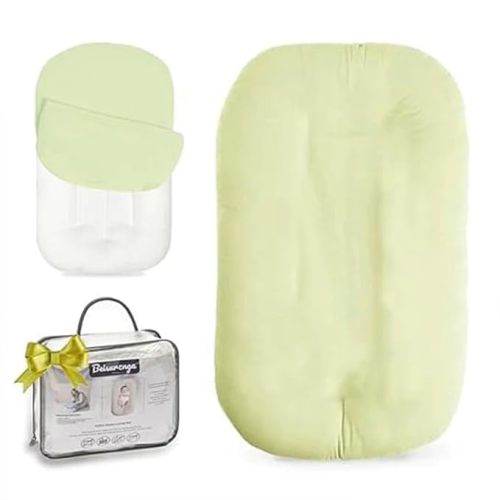 Infant Support Cushion - Baby Support Cushion for Newborn, 0-24 Months, Portable Tummy Time Mat for Home and Travel, Soft Cotton, Supervised Use, Baby Essentials Gift, (1 Lounger + 1 Cover)