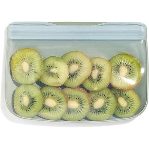 W&P Porter Silicone Reusable Storage Bag, Sandwich (10oz Flat), Sage, Food Storage Container, Microwave and Dishwasher Safe, Easy Cleaning