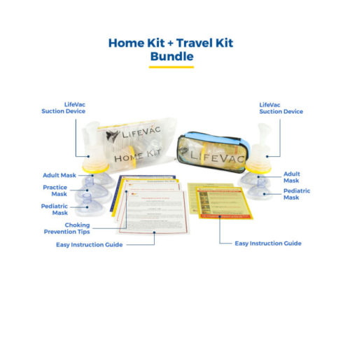 LifeVac Home and Travel Kit Bundle - Toddler and Adult Choking First Aid Device