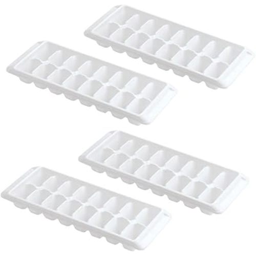Easy Release White Ice Cube Tray, 16 Cube Trays (Pack of 4) (4 Pack - 64 Cubes)