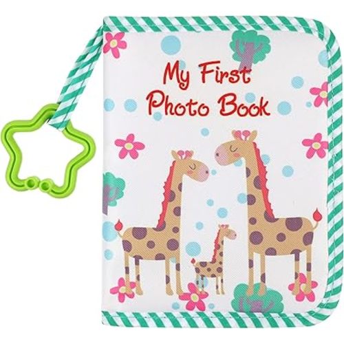 Toyvian Baby Photo Album First Year Baby Photo Book Soft Cloth Book of Photos Baby Album Holds for Memory Album Baby Shower(Green)