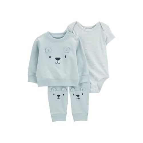 Baby Boys Three Piece Sweatshirt and Joggers Set