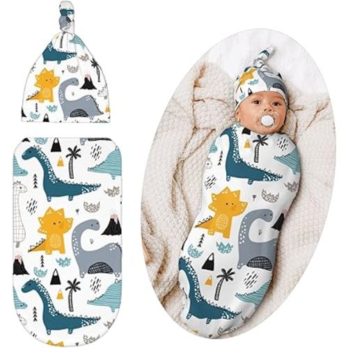 Swaddle Blanket for Baby, Soft Sleeping Bag, Swaddling Sack for Newborn Unisex Baby Stuff, Dinosaur