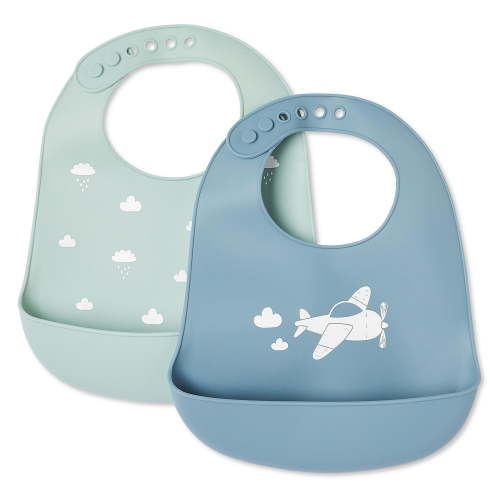 George Infants' Gender Inclusive Silicone Bib 2-Pack, One Size